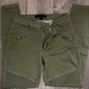 Tinsel denim couture textured moto green sage jeans, 27